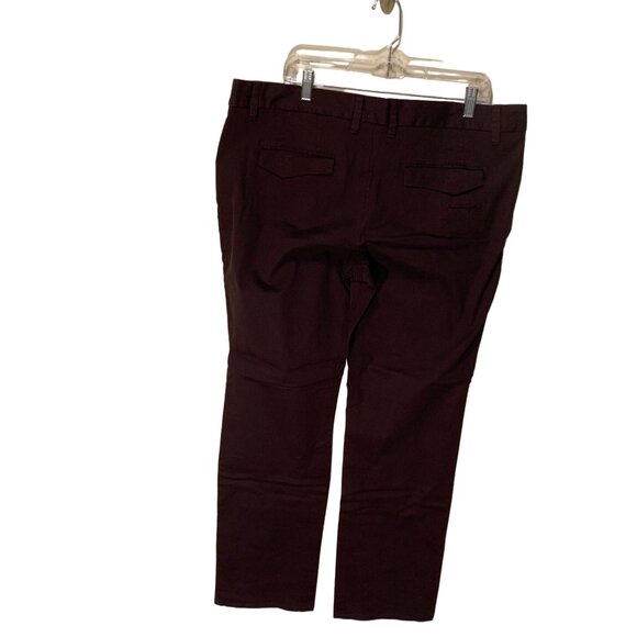 Murano Mens Pants 40x34 Deep Wine Button Closure Mid-Rise Cotton - Picture 6 of 7